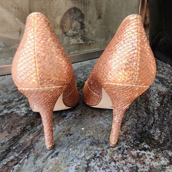 Style & Co. Champagne Pink "Pyxie" Glitter High Heels Size 6M - Picture 8 of 15